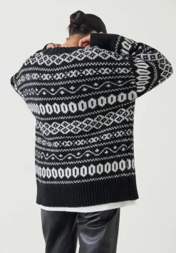 hush Jumpers & Cardigans|Georgie Fairisle Jumper Black & Ivory