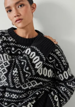 hush Jumpers & Cardigans|Georgie Fairisle Jumper Black & Ivory