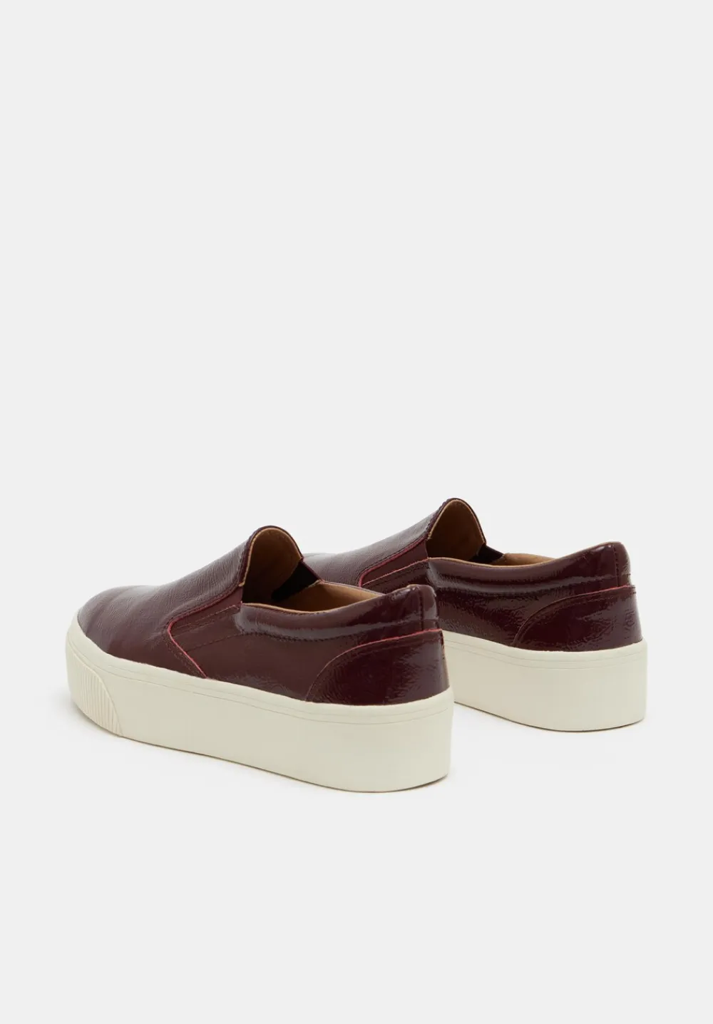 hush Flats|Trainers|Gili Flatform Leather Trainers Burgundy Red