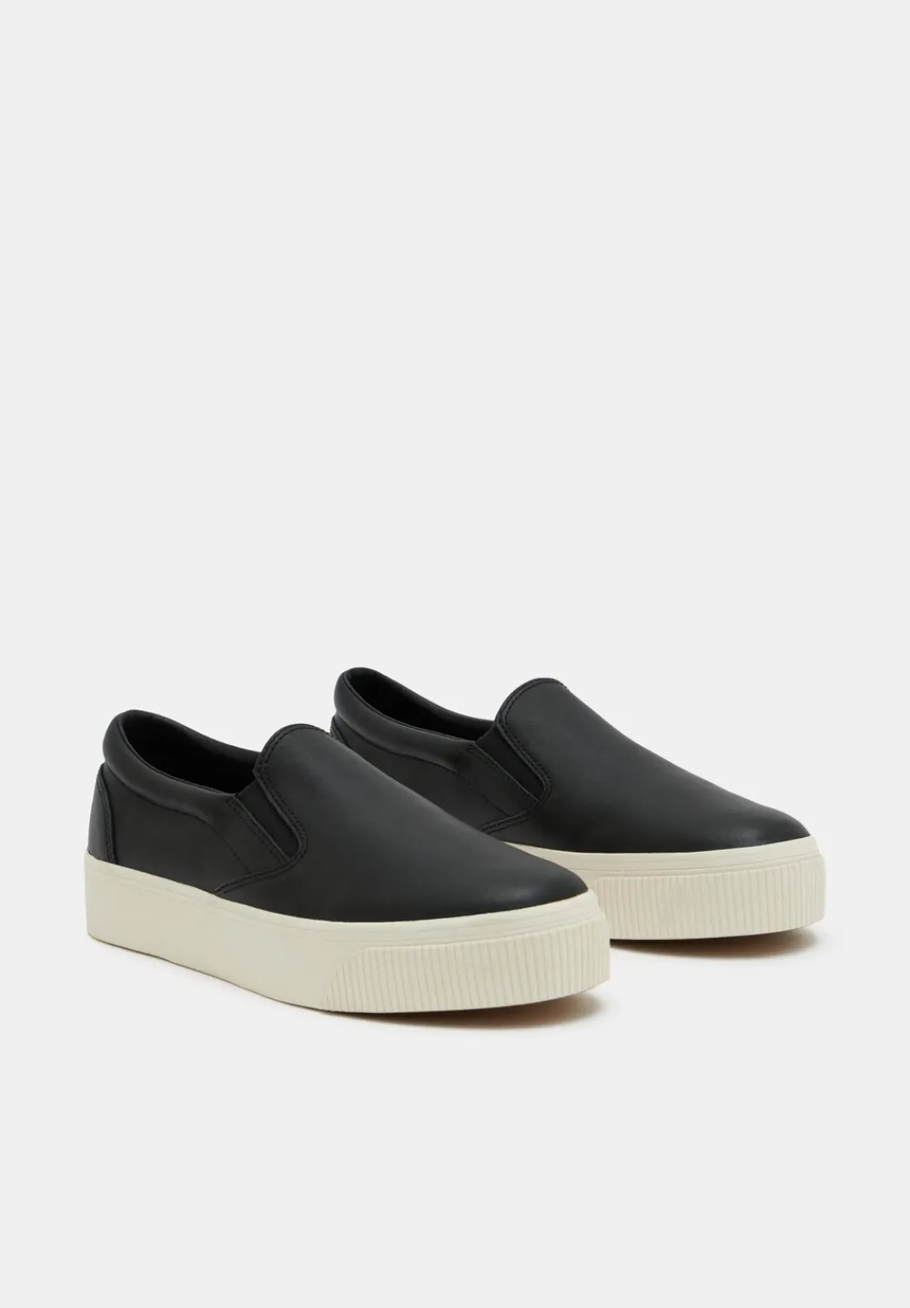 hush Trainers|Flats|Gili Flatform Leather Trainers Black