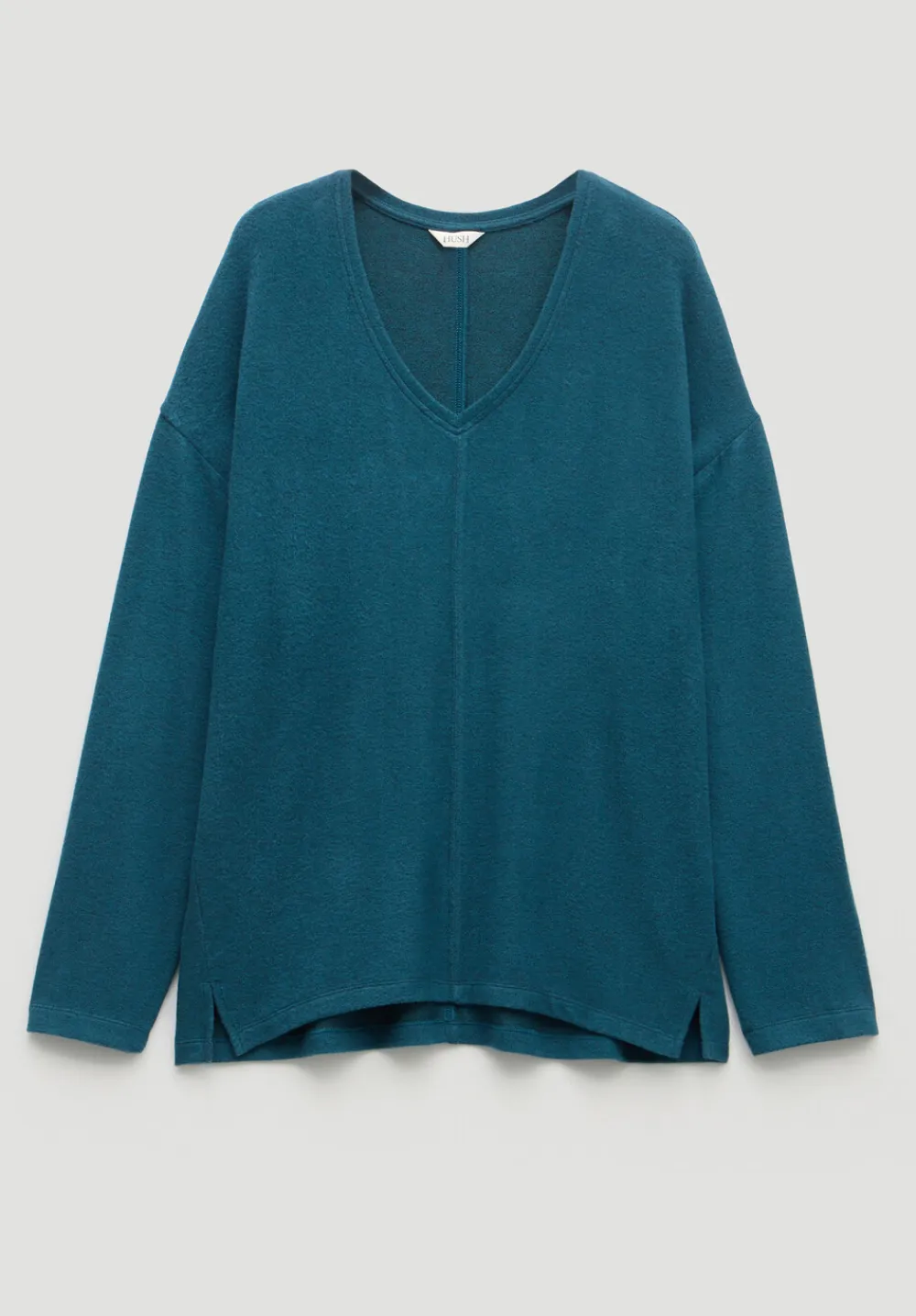 hush Tops & T-Shirts|Pyjamas & Nightwear|Gillian Supersoft V Neck Top Teal Blue