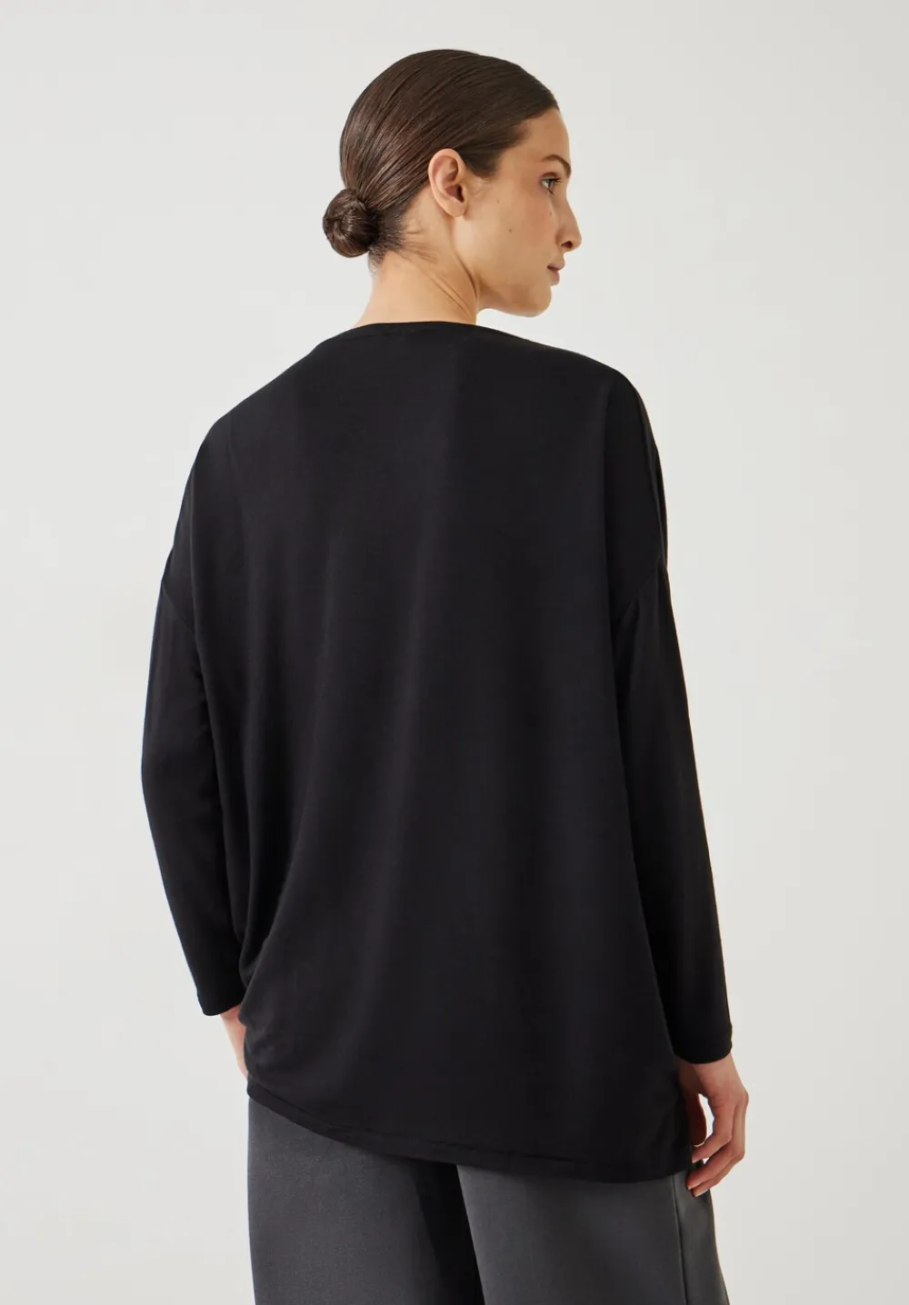 hush Tops & T-Shirts|Gillian Wide Jersey Top Black
