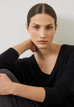 hush Tops & T-Shirts|Gillian Wide Jersey Top Black