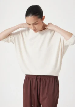 hush Tops & T-Shirts|Gillian Wide Jersey Top OATMEAL MARL