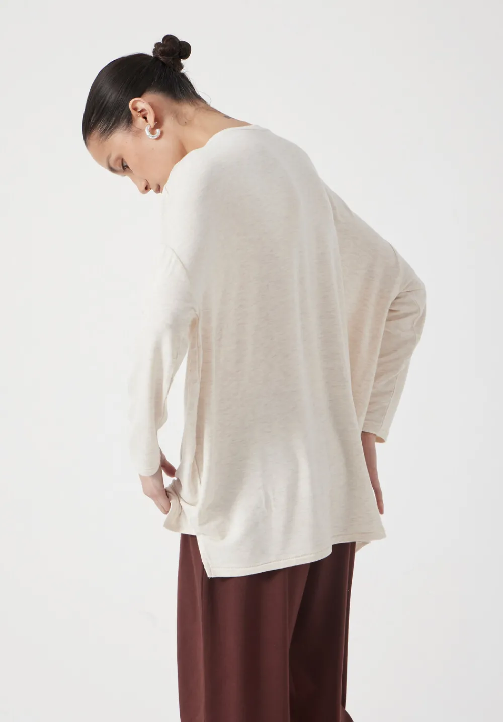 hush Tops & T-Shirts|Gillian Wide Jersey Top OATMEAL MARL