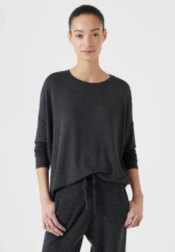 hush Tops & T-Shirts|Gillian Wide Jersey Top DARK GREY