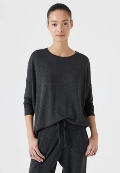 hush Tops & T-Shirts|Gillian Wide Jersey Top DARK GREY