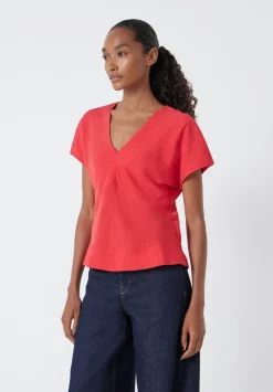 hush Tops & T-Shirts|Shirts & Blouses|Grace Air Flow Short Sleeve Top Bright Red