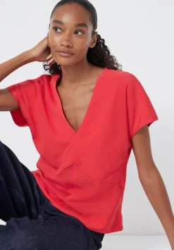 hush Tops & T-Shirts|Shirts & Blouses|Grace Air Flow Short Sleeve Top Bright Red