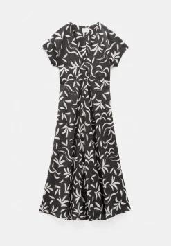 hush Dresses|Grace Air Flow V-Neck Maxi Dress Palm Print Chocolate