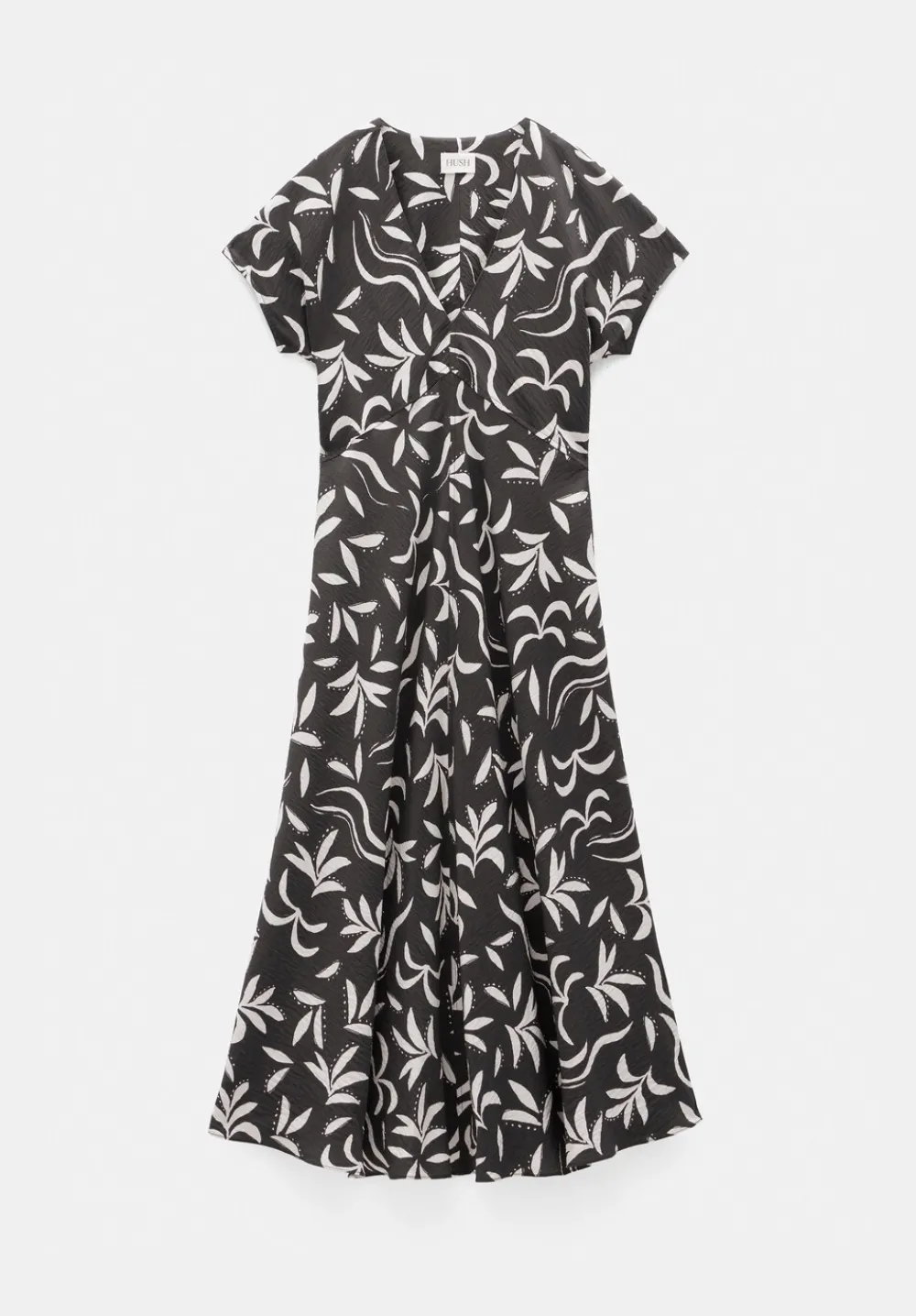 hush Dresses|Grace Air Flow V-Neck Maxi Dress Palm Print Chocolate