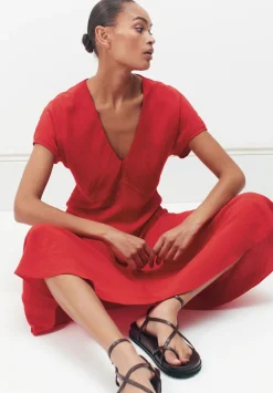 hush Dresses|Grace Air Flow V-Neck Maxi Dress True Red