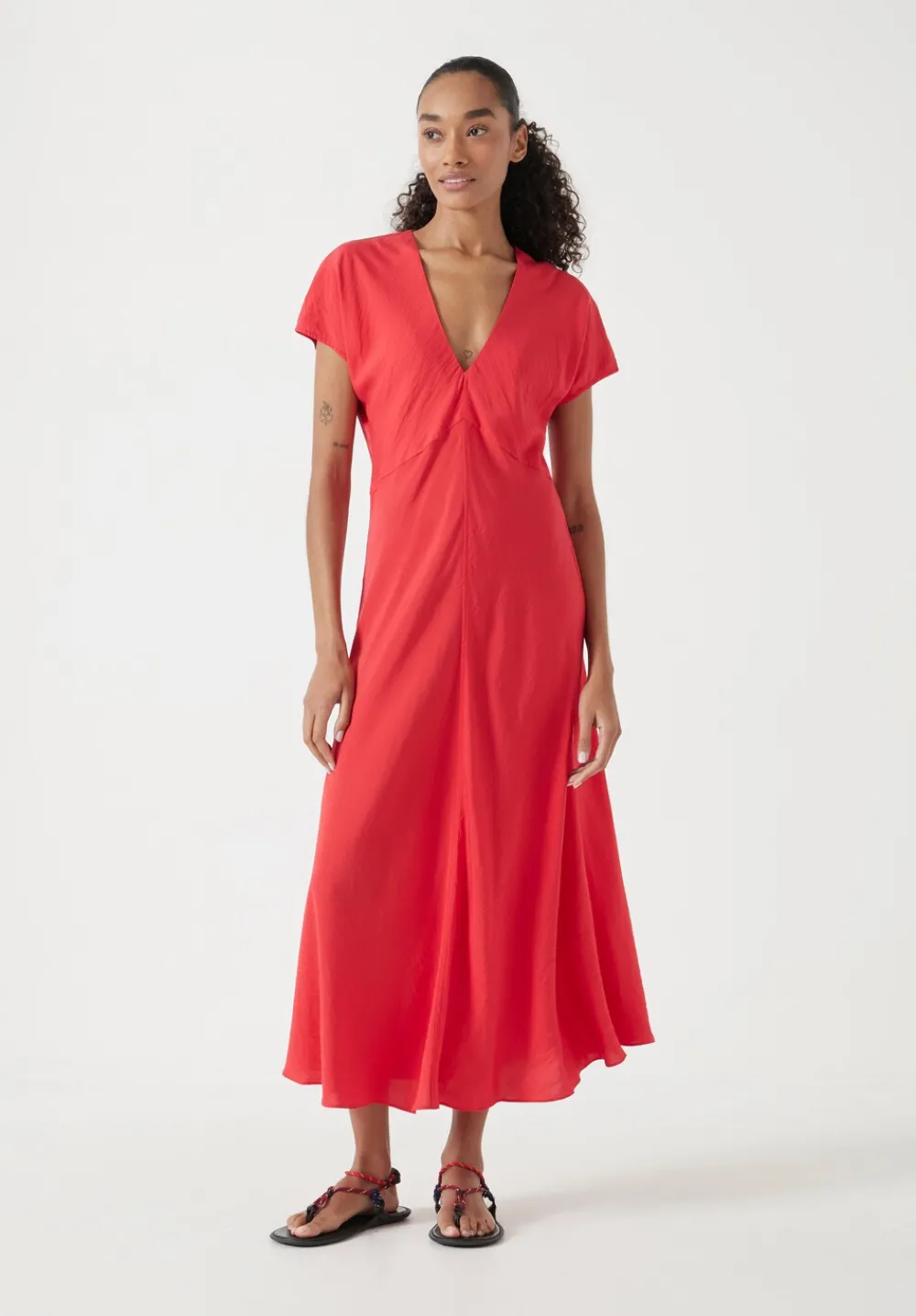hush Dresses|Grace Air Flow V-Neck Maxi Dress True Red