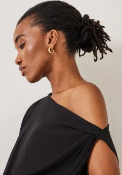 hush Shirts & Blouses|Grace Asymmetric Top Black