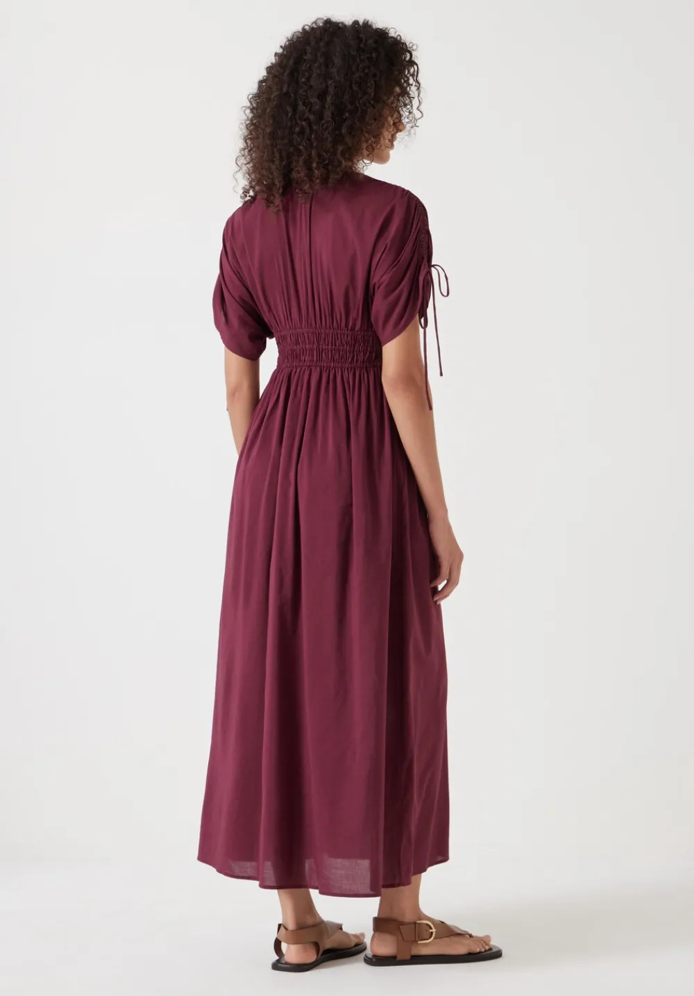 hush Swimwear & Beachwear|Dresses|Grace Cotton Blend Midi Beach Dress Burgundy Red