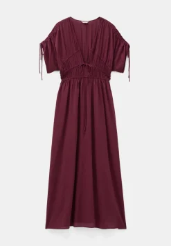 hush Swimwear & Beachwear|Dresses|Grace Cotton Blend Midi Beach Dress Burgundy Red
