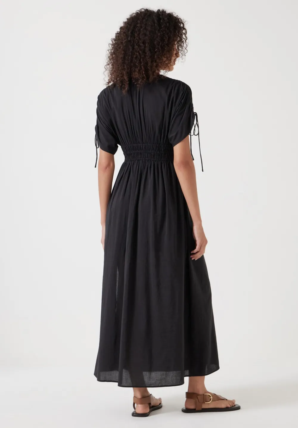 hush Swimwear & Beachwear|Dresses|Grace Cotton Blend Midi Beach Dress Washed Black