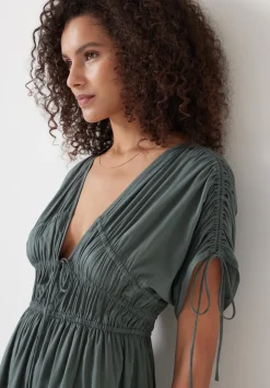 hush Swimwear & Beachwear|Dresses|Grace Cotton Blend Mini Beach Dress Sage Green