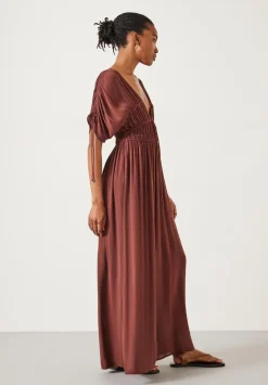 hush Dresses|Grace Lightweight Maxi Dress Chocolate brown