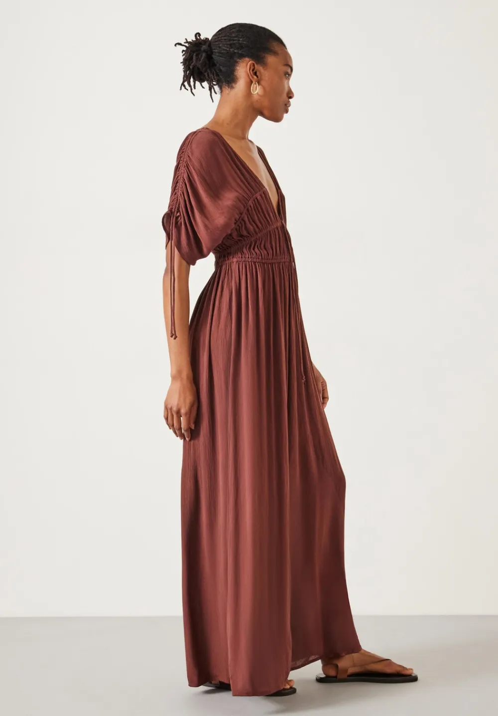 hush Dresses|Grace Lightweight Maxi Dress Chocolate brown