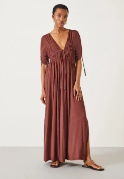 hush Dresses|Grace Lightweight Maxi Dress Chocolate brown