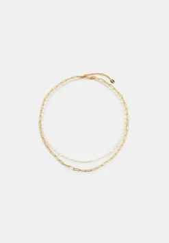 hush Jewellery|Hadley Hammered Pearl and Chain Necklace Gold - Jewellery