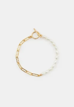 hush Jewellery|Hadley Hammered Pearl Chain Bracelet Gold - Jewellery