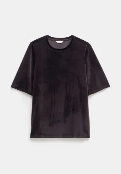 hush Tops & T-Shirts|Hadley Velvet T-Shirt Raisin Brown