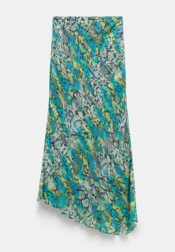 hush Skirts|Hallie Printed Midi Skirt Tie Dye Snake