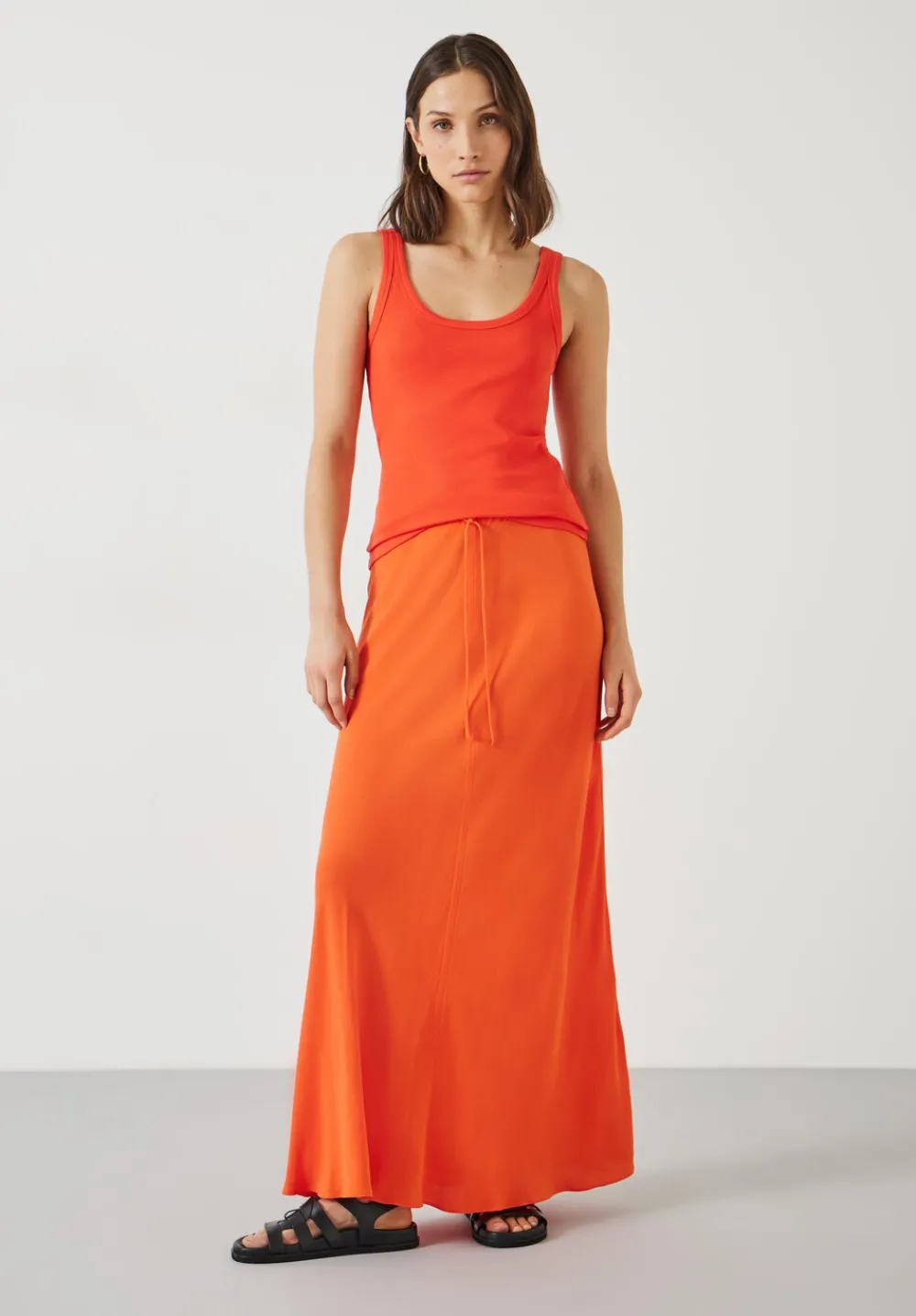 hush Skirts|Hanna Maxi Skirt Orange Red
