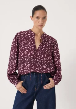 hush Shirts & Blouses|Harlow Tie Front Detail Blouse Ditsy Floral Purple