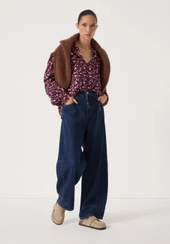 hush Shirts & Blouses|Harlow Tie Front Detail Blouse Ditsy Floral Purple
