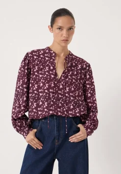hush Shirts & Blouses|Harlow Tie Front Detail Blouse Ditsy Floral Purple