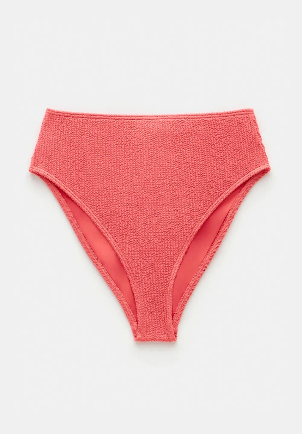 hush Swimwear & Beachwear|Harper High Waisted Crinkle Bikini Bottoms Coral Pink