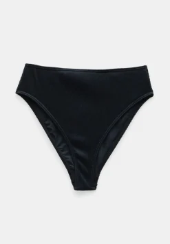 hush Swimwear & Beachwear|Harper High Waisted Rib Bikini Bottoms Black