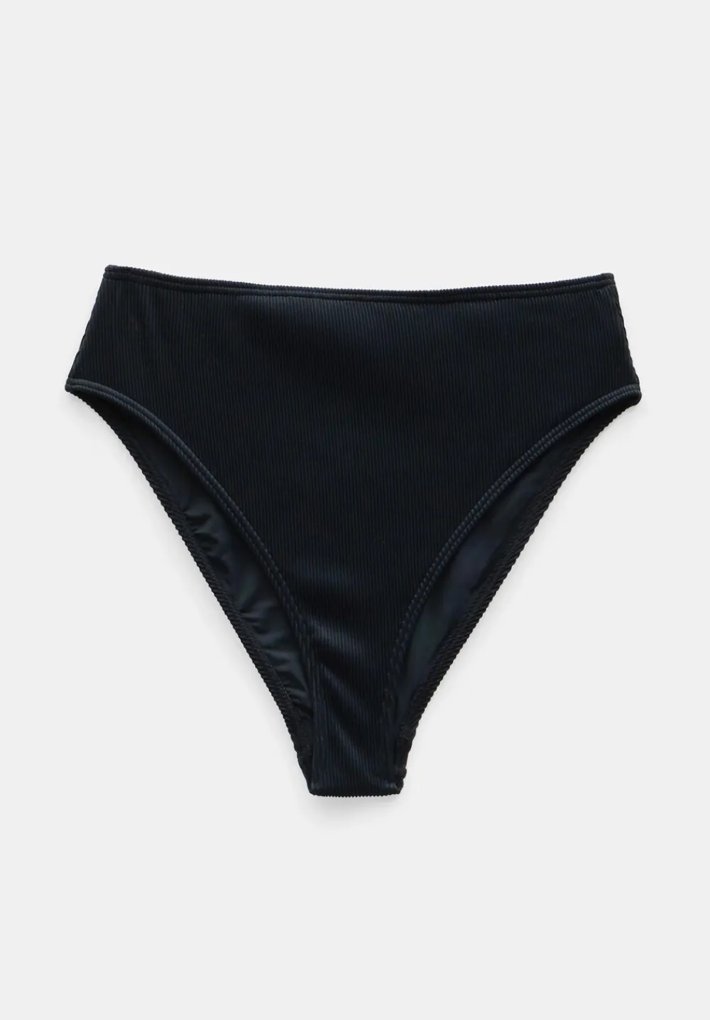 hush Swimwear & Beachwear|Harper High Waisted Rib Bikini Bottoms Black