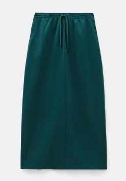 hush Skirts|Harrison Pintuck Jersey Skirt Teal Green