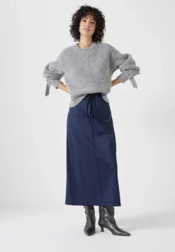 hush Skirts|Harrison Pintuck Jersey Skirt Navy