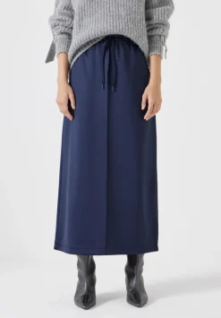hush Skirts|Harrison Pintuck Jersey Skirt Navy