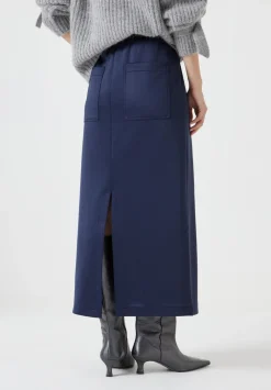 hush Skirts|Harrison Pintuck Jersey Skirt Navy