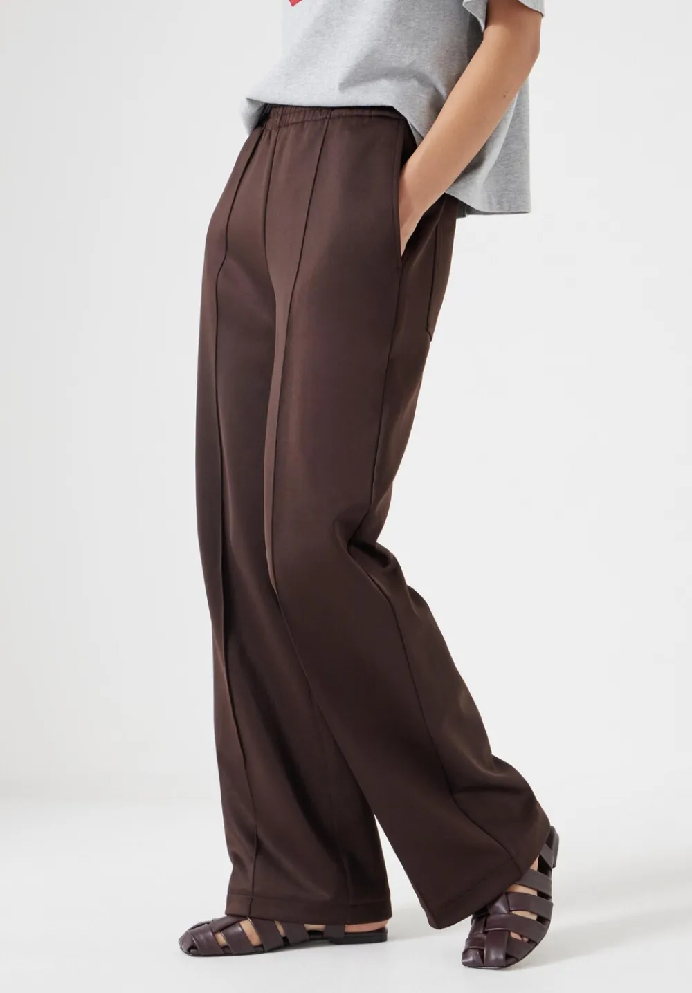 hush Joggers & Leggings|Trousers|Harrison Pintuck Joggers Chocolate brown