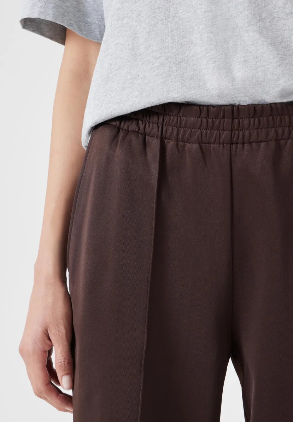hush Joggers & Leggings|Trousers|Harrison Pintuck Joggers Chocolate brown