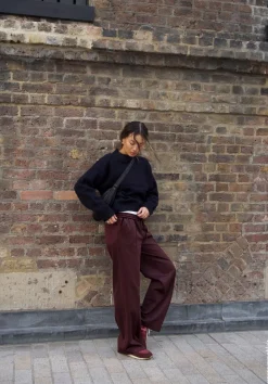 hush Joggers & Leggings|Trousers|Harrison Pintuck Joggers Wine Red