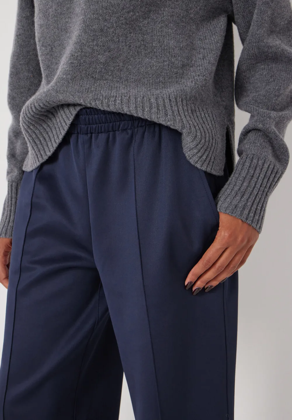 hush Joggers & Leggings|Trousers|Harrison Pintuck Joggers Navy
