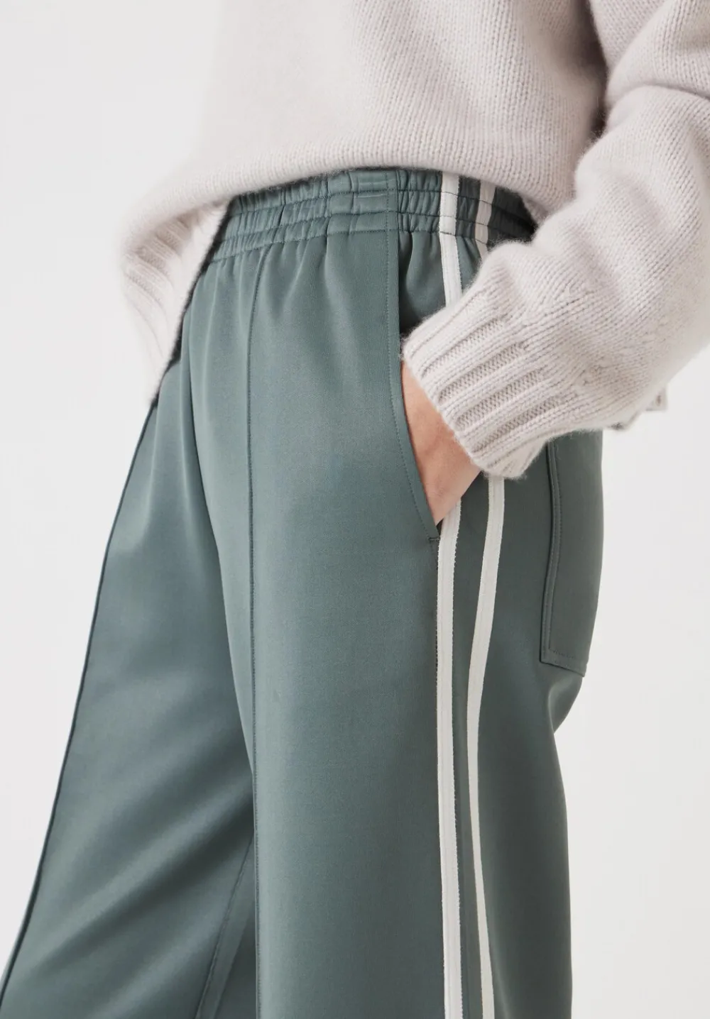 hush Joggers & Leggings|Trousers|Harrison Side Stripe Joggers Sage Green