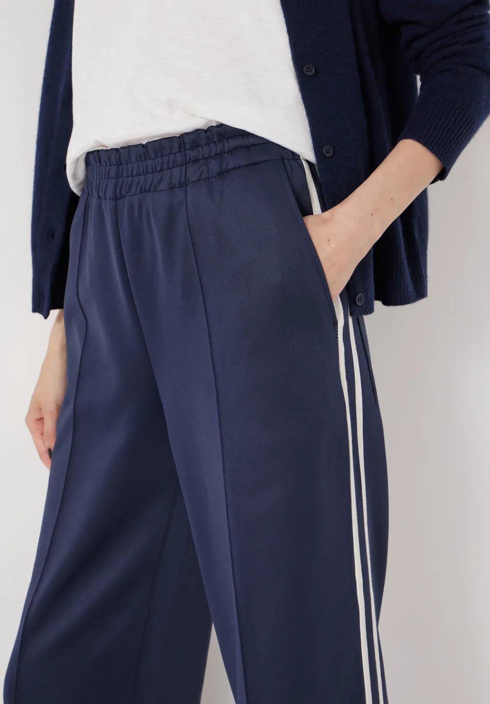 hush Joggers & Leggings|Trousers|Harrison Side Stripe Joggers Midnight Navy