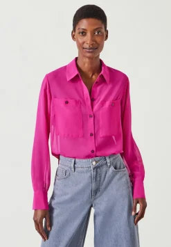 hush Shirts & Blouses|Havana Sheer Shirt Bright Magenta