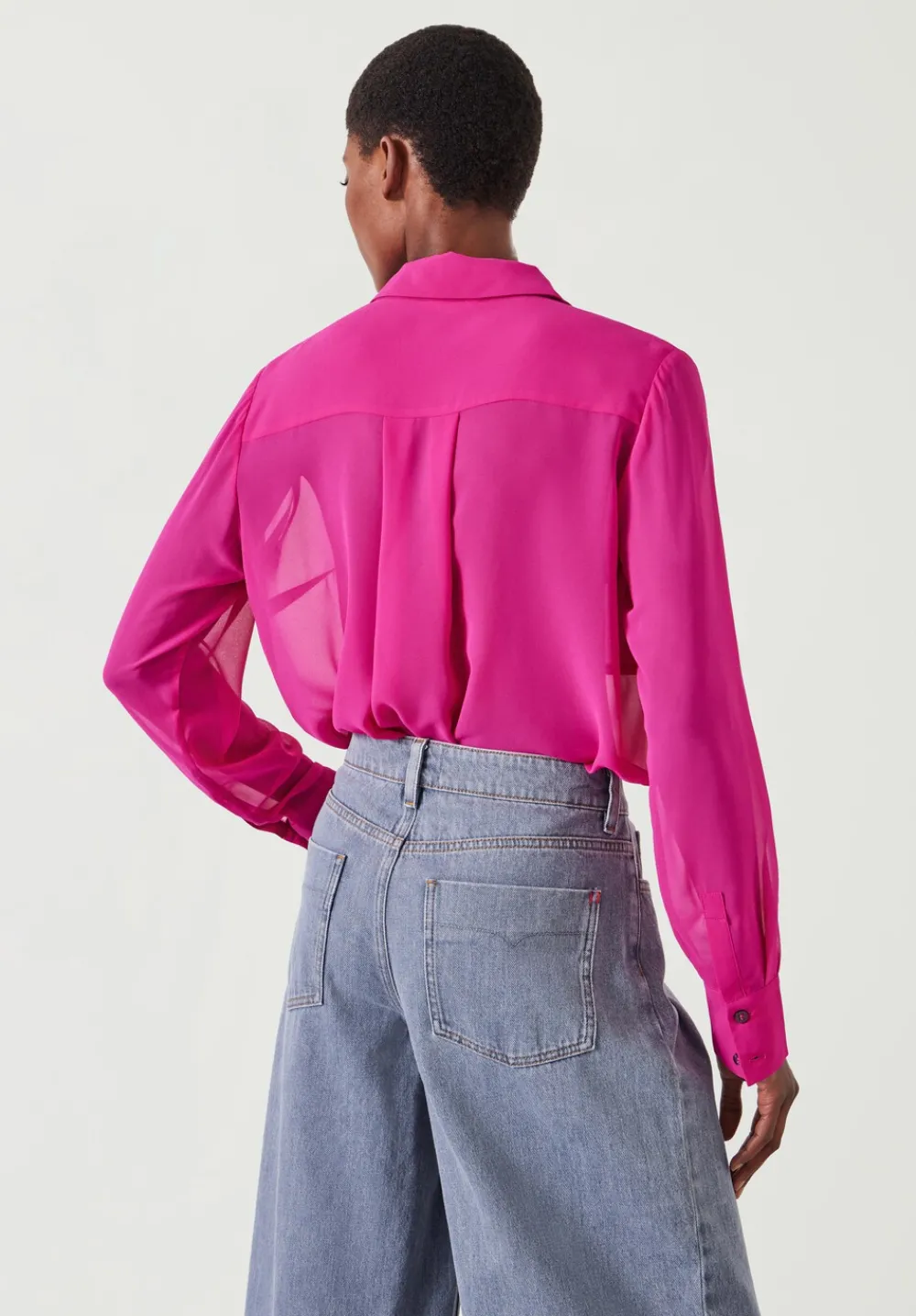 hush Shirts & Blouses|Havana Sheer Shirt Bright Magenta