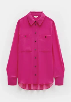 hush Shirts & Blouses|Havana Sheer Shirt Bright Magenta