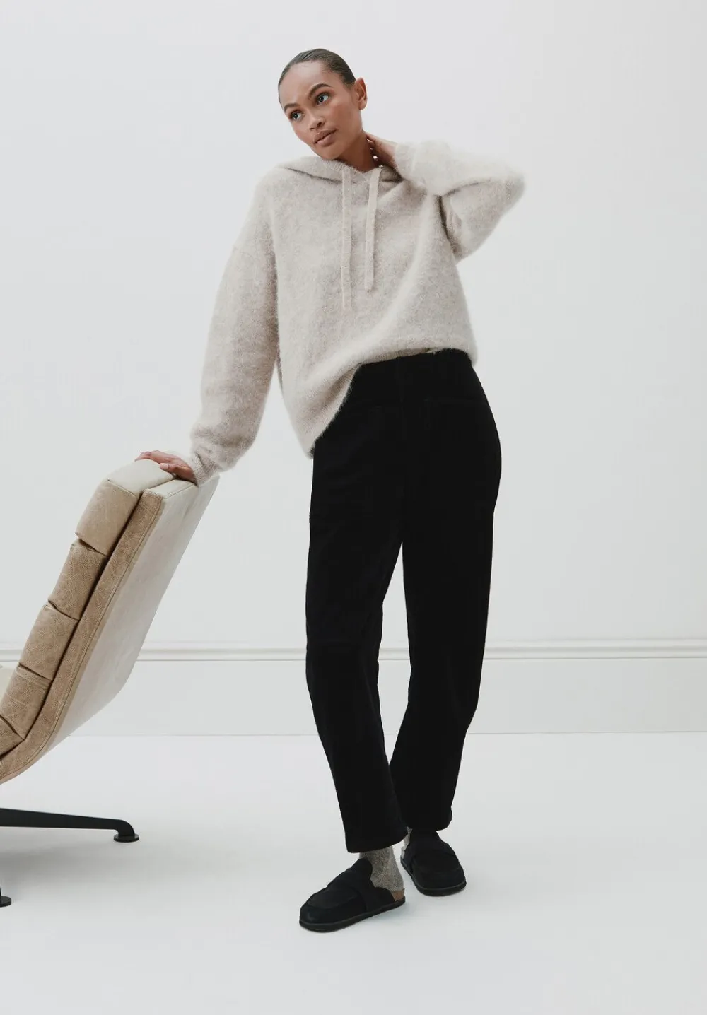 hush Sweatshirts & Hoodies|Jumpers & Cardigans|Hazel Alpaca Wool Hoodie OATMEAL MARL